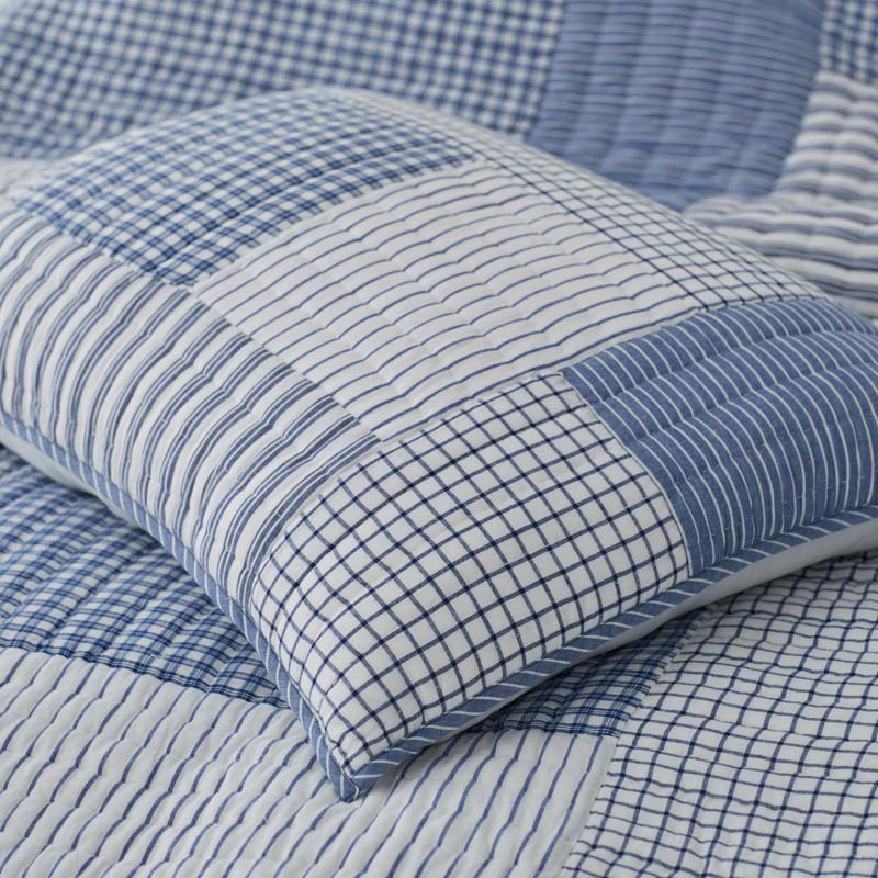 Stripe Block Yarn-Dyed Patchwork Quilt