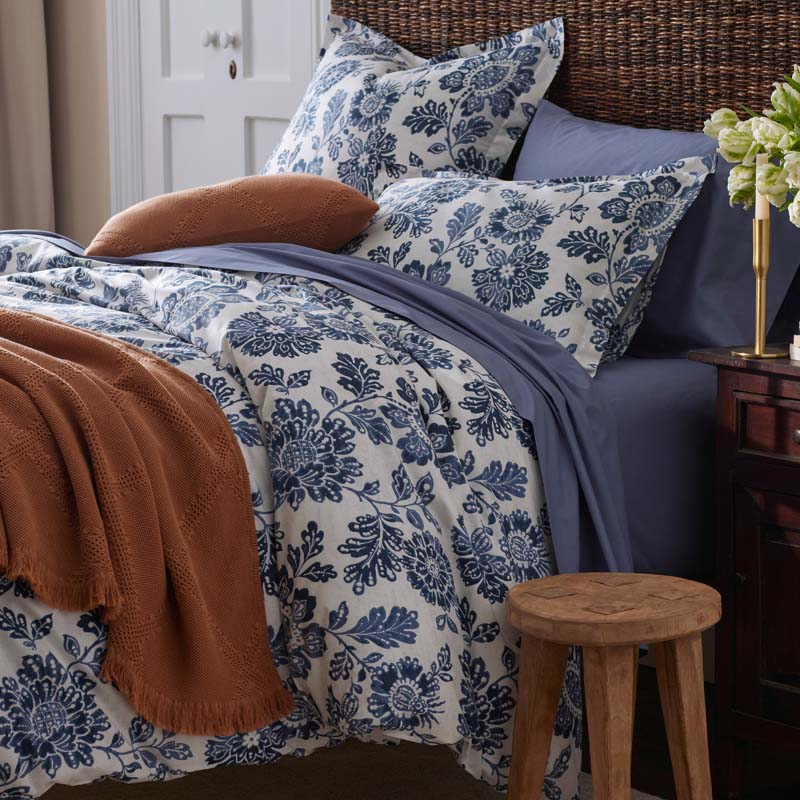 Floral Indigo Garden Classic Cool Cotton Percale Sham