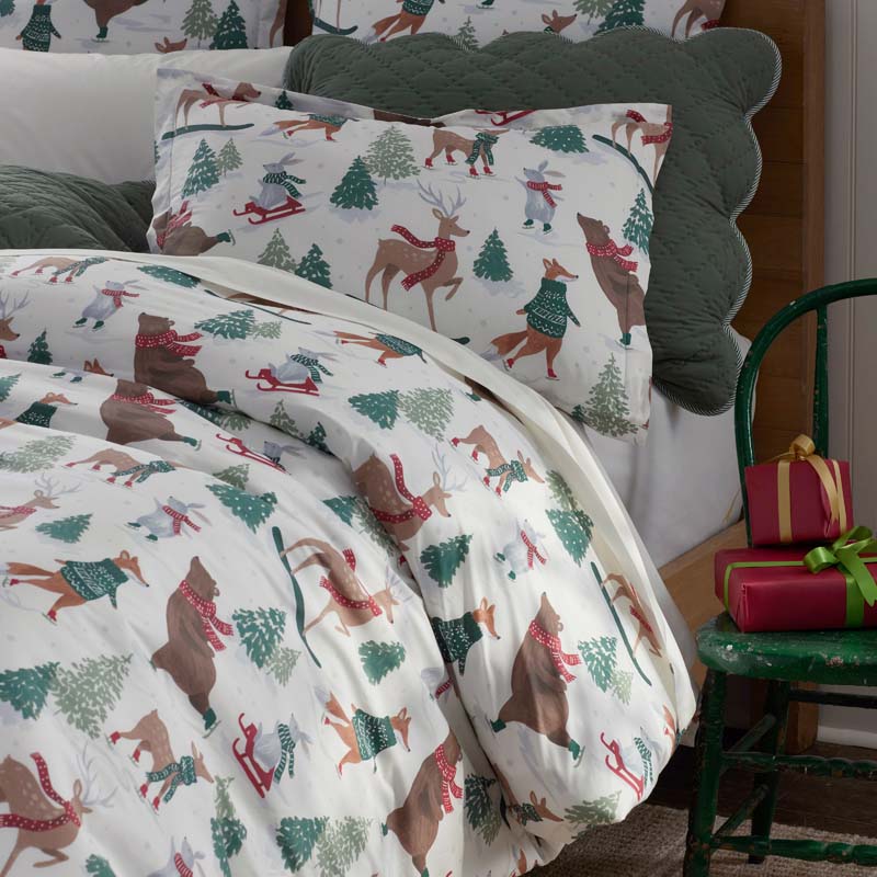 Holiday Print Classic Cool Cotton Percale Comforter
