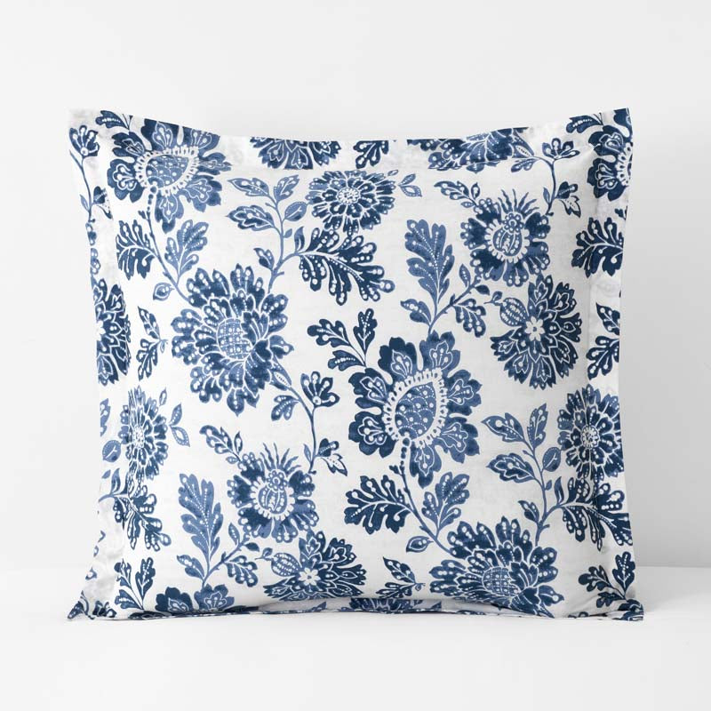 Floral Indigo Garden Classic Cool Cotton Percale Sham