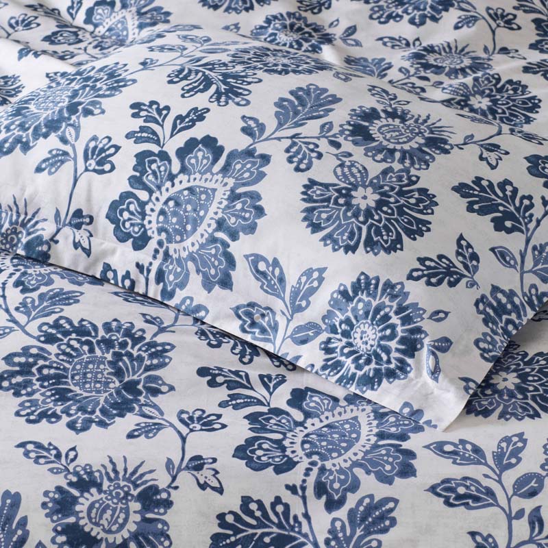 Floral Indigo Garden Classic Cool Cotton Percale Comforter