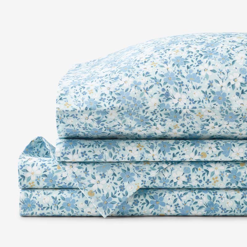 Joyful Floral Classic Smooth Sateen Bed Sheet Set