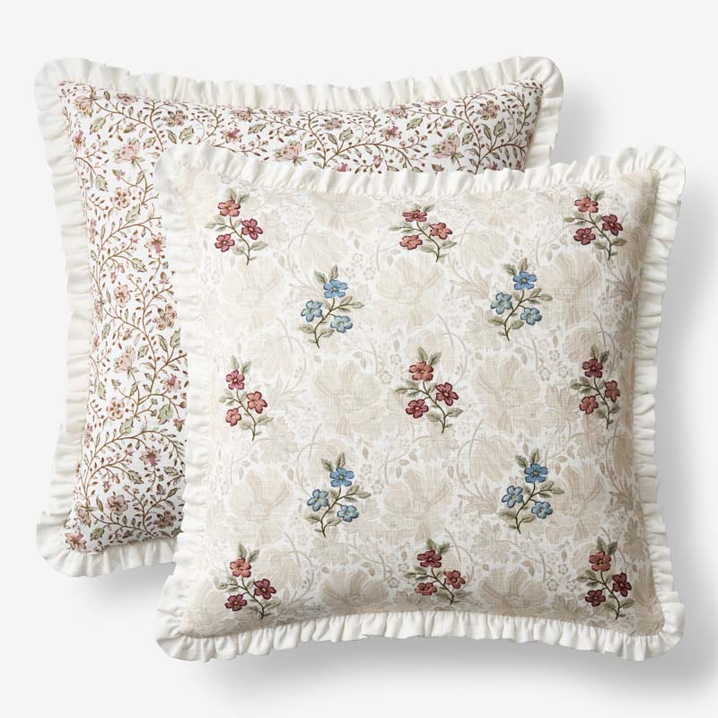 Floral Reversible Decorative Square Pillow Cover