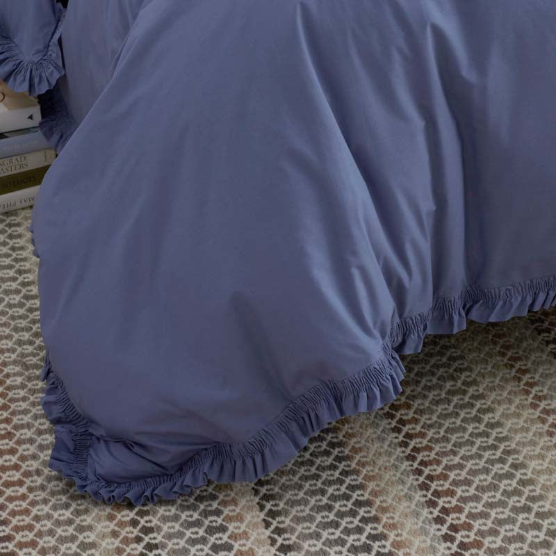 Solid Ruffle Garment Washed Cotton Percale Sham