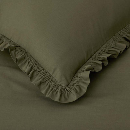 Solid Ruffle Garment Washed Cotton Percale Sham