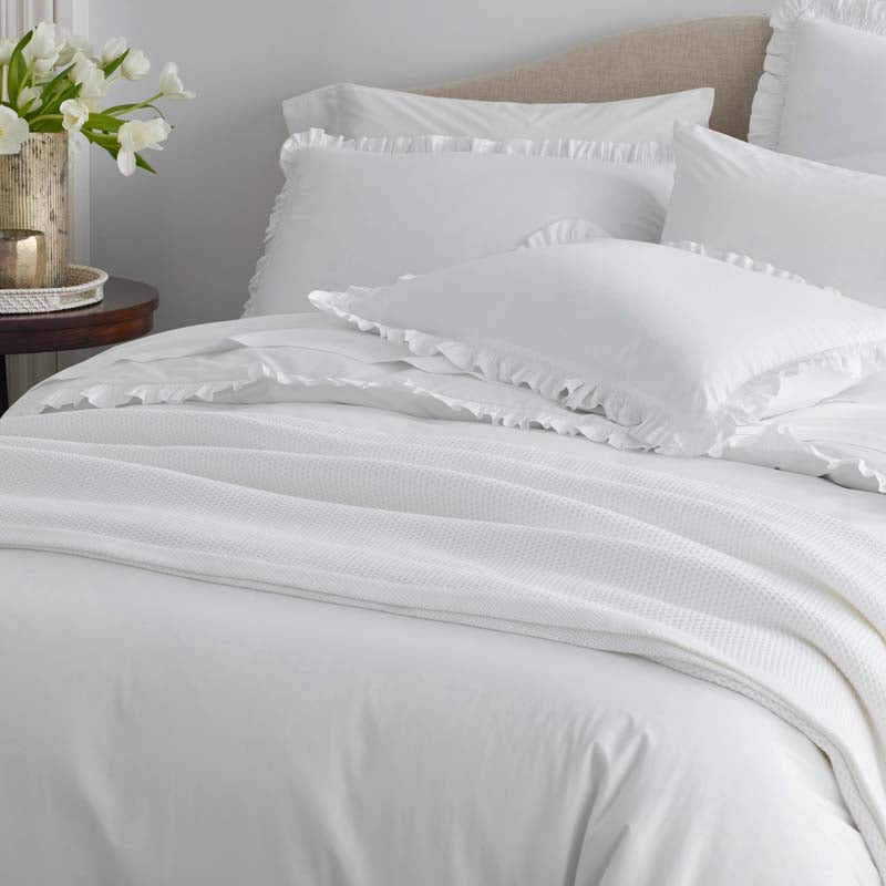 Solid Ruffle Garment Washed Cotton Percale Sham