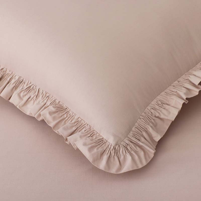 Solid Ruffle Garment Washed Cotton Percale Sham