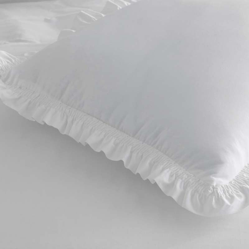 Solid Ruffle Garment Washed Cotton Percale Duvet Cover