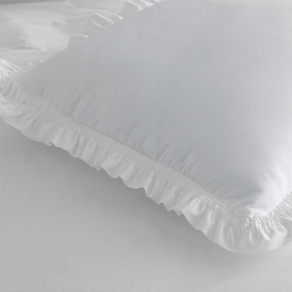 Solid Ruffle Garment Washed Cotton Percale Duvet Cover