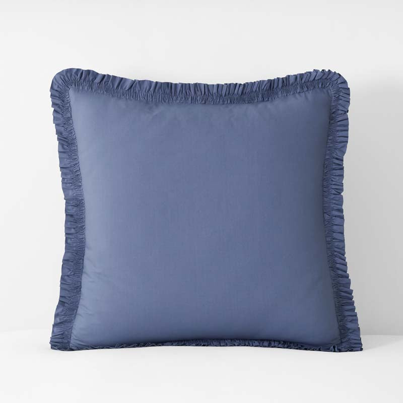 Solid Ruffle Garment Washed Cotton Percale Sham