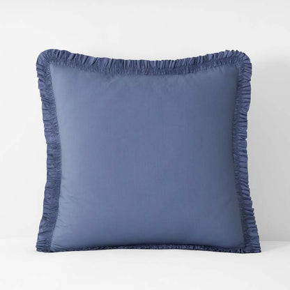 Solid Ruffle Garment Washed Cotton Percale Sham