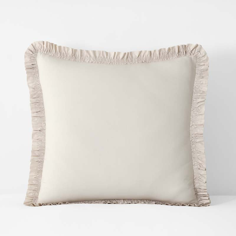 Solid Ruffle Garment Washed Cotton Percale Sham