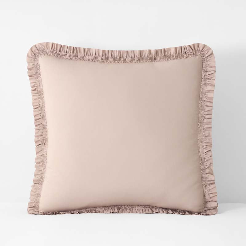 Solid Ruffle Garment Washed Cotton Percale Sham