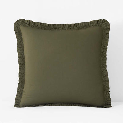 Solid Ruffle Garment Washed Cotton Percale Sham