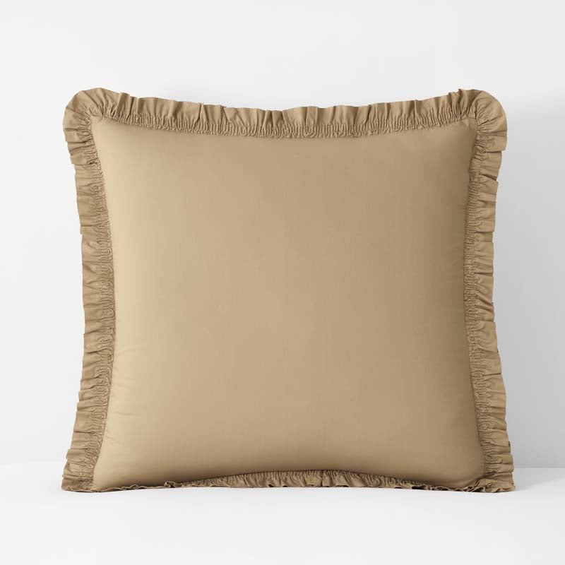 Solid Ruffle Garment Washed Cotton Percale Sham