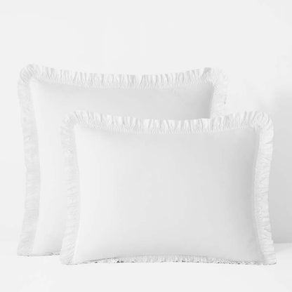 Solid Ruffle Garment Washed Cotton Percale Sham