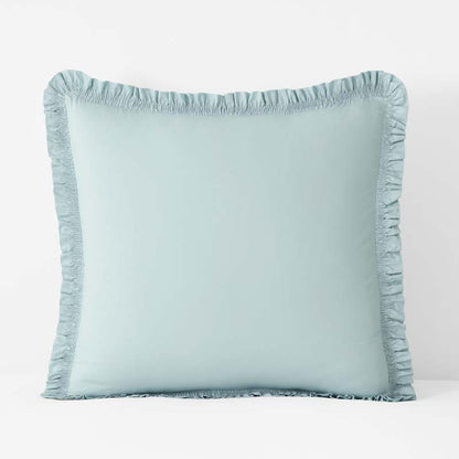 Solid Ruffle Garment Washed Cotton Percale Sham