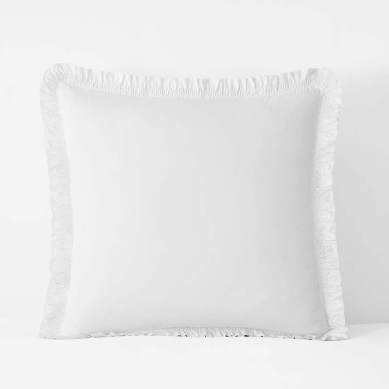 Solid Ruffle Garment Washed Cotton Percale Sham