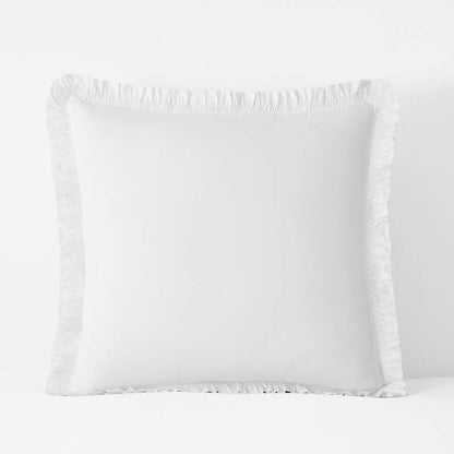Solid Ruffle Garment Washed Cotton Percale Sham