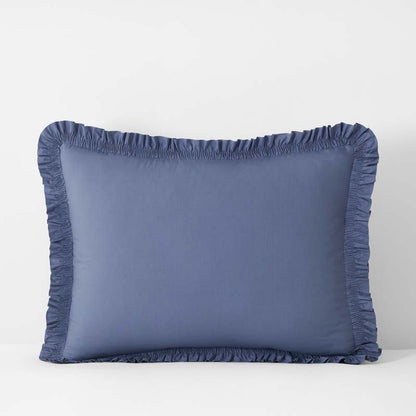 Solid Ruffle Garment Washed Cotton Percale Sham