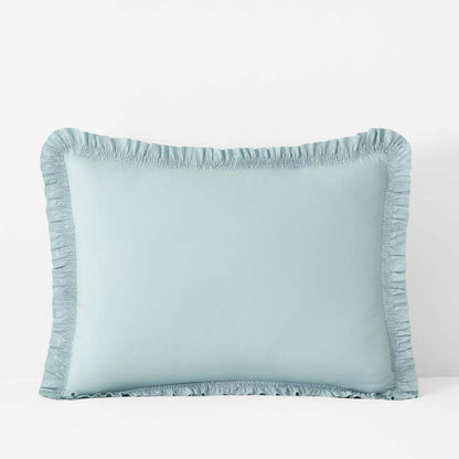 Solid Ruffle Garment Washed Cotton Percale Sham