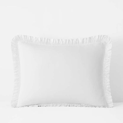 Solid Ruffle Garment Washed Cotton Percale Sham