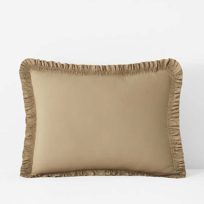 Solid Ruffle Garment Washed Cotton Percale Sham