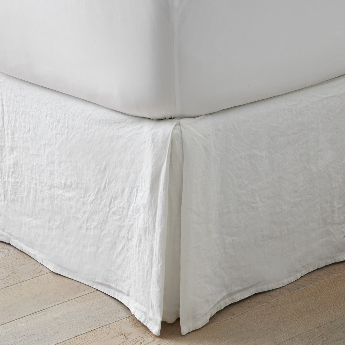 Premium Breathable Washed Linen Solid Bed Skirt