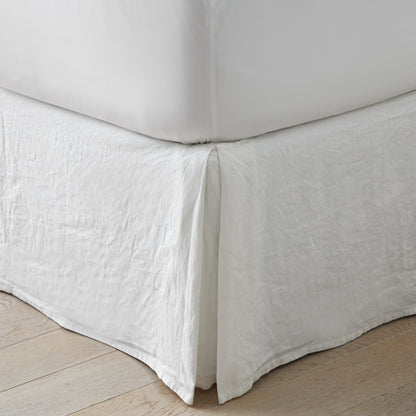 Premium Breathable Washed Linen Solid Bed Skirt