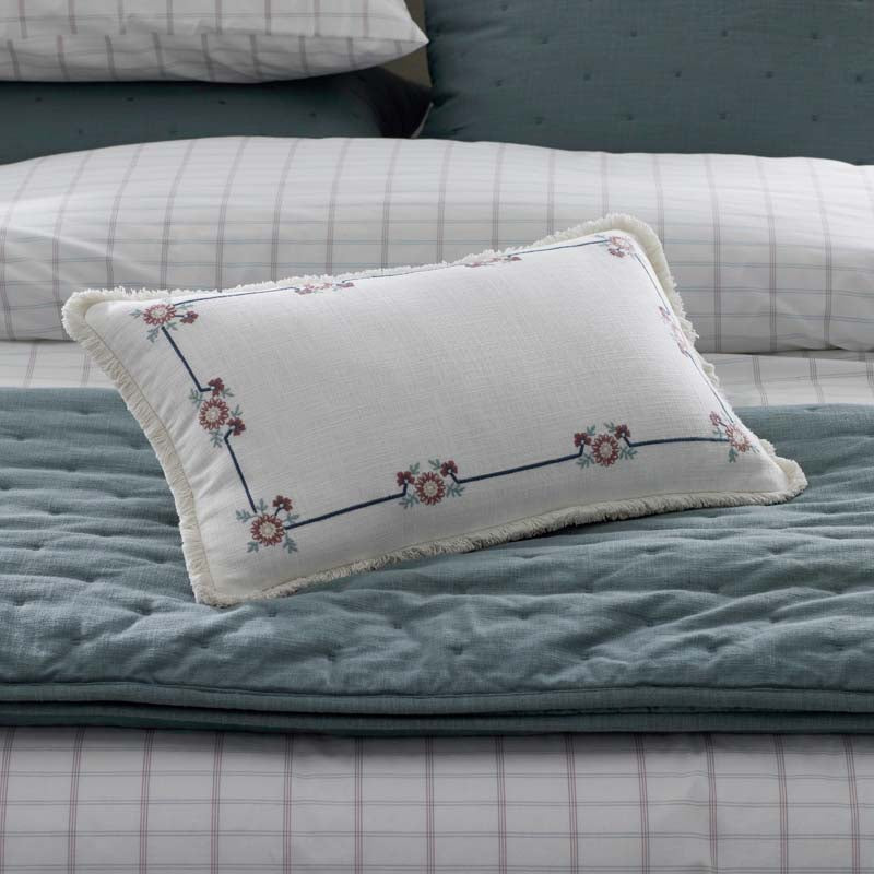 Floral Border Reversible Decorative Lumbar Pillow Cover