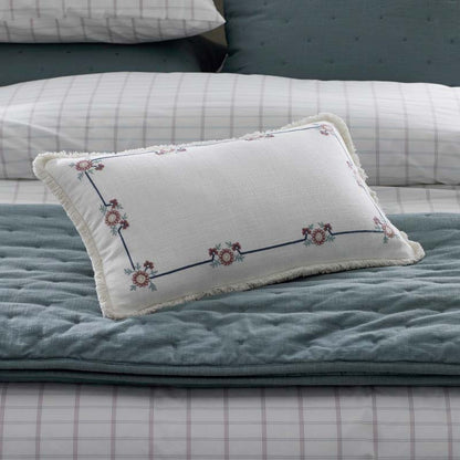 Floral Border Reversible Decorative Lumbar Pillow Cover