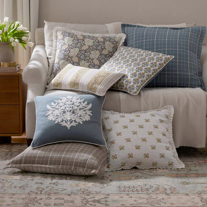 Flower Reversible Decorative Square Pillow Cover