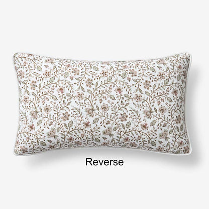 Floral Sprigs Reversible Decorative Lumbar Pillow Cover