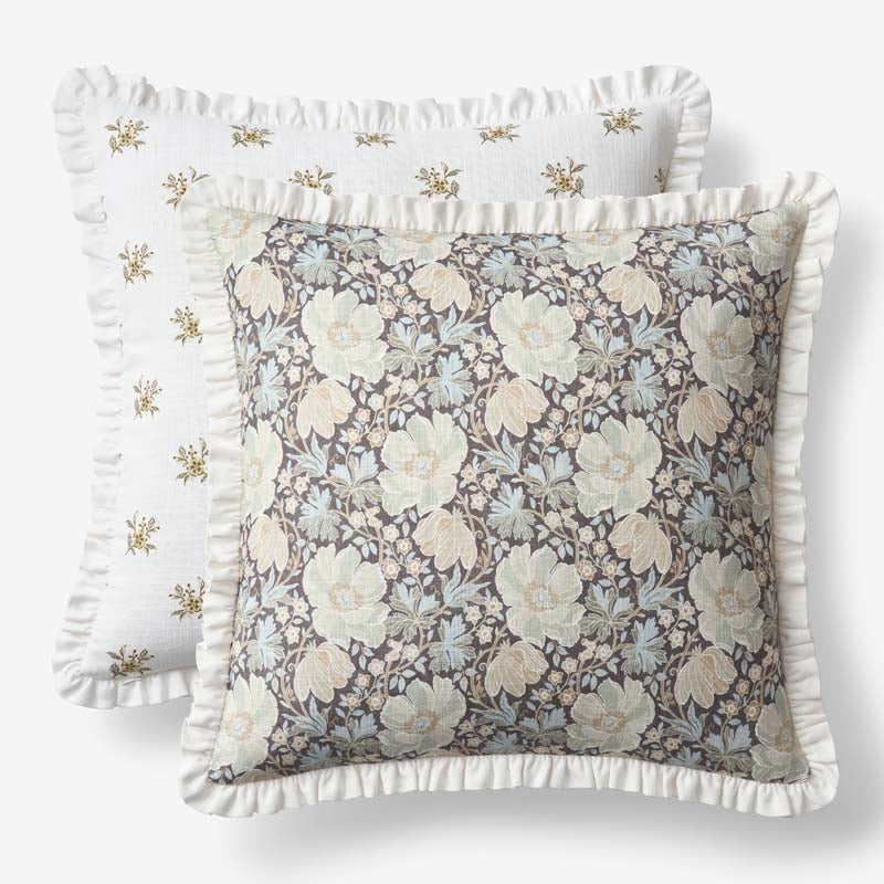 Flower Reversible Decorative Square Pillow Cover