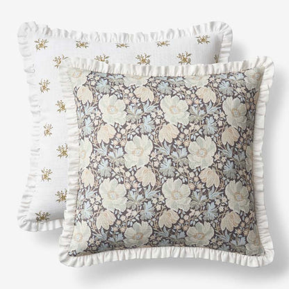 Flower Reversible Decorative Square Pillow Cover