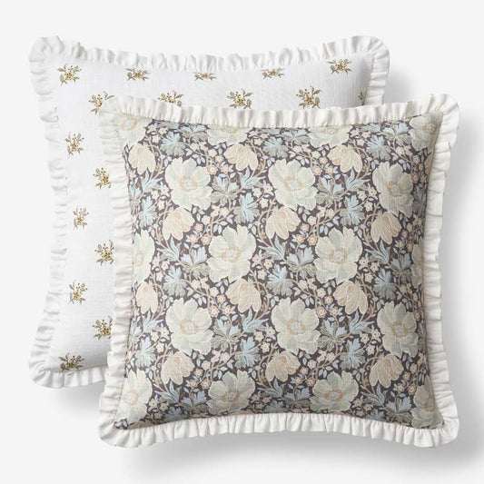 Flower Reversible Decorative Square Pillow Cover