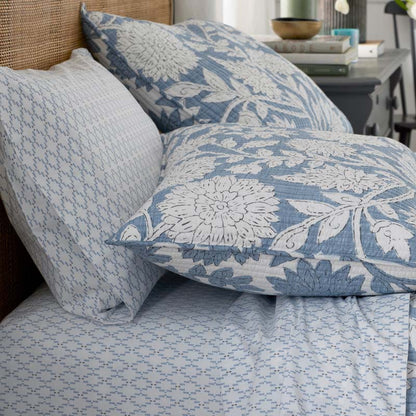 Feliciana Geo Garment Washed Cotton Percale Duvet Cover