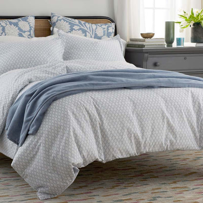 Feliciana Geo Garment Washed Cotton Percale Duvet Cover