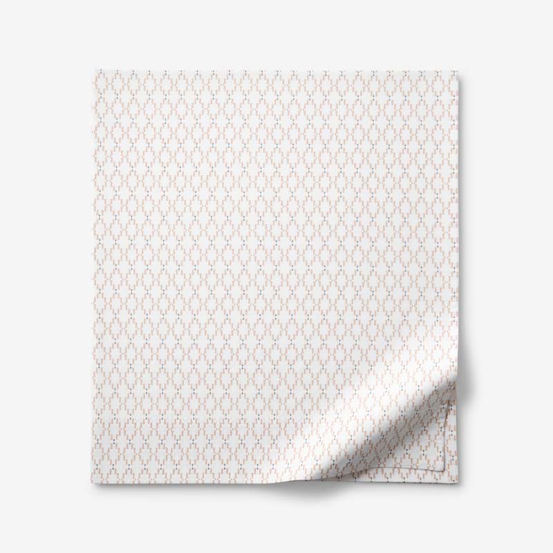 Feliciana Geo Garment Washed Cotton Percale Flat Bed Sheet