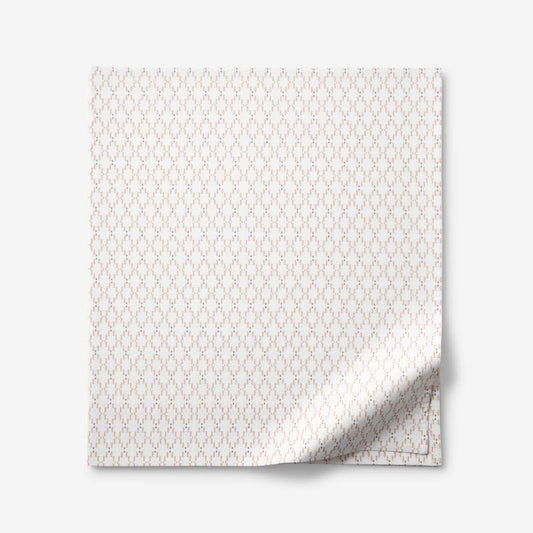 Feliciana Geo Garment Washed Cotton Percale Flat Bed Sheet