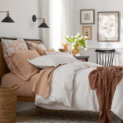 Feliciana Geo Garment Washed Cotton Percale Sham
