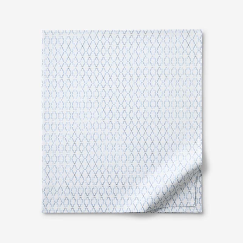 Feliciana Geo Garment Washed Cotton Percale Flat Bed Sheet
