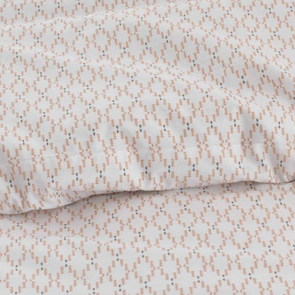 Feliciana Geo Garment Washed Cotton Percale Flat Bed Sheet