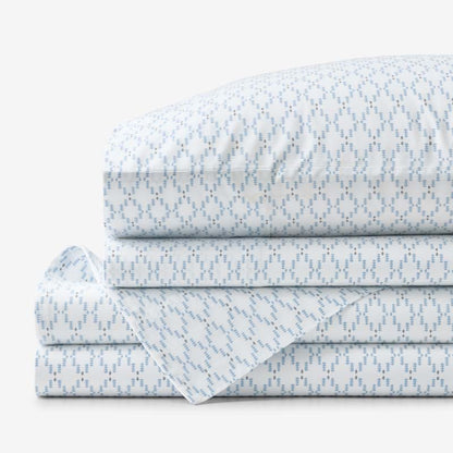 Feliciana Geo Garment Washed Cotton Percale Bed Sheet Set