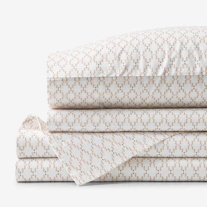 Feliciana Geo Garment Washed Cotton Percale Bed Sheet Set