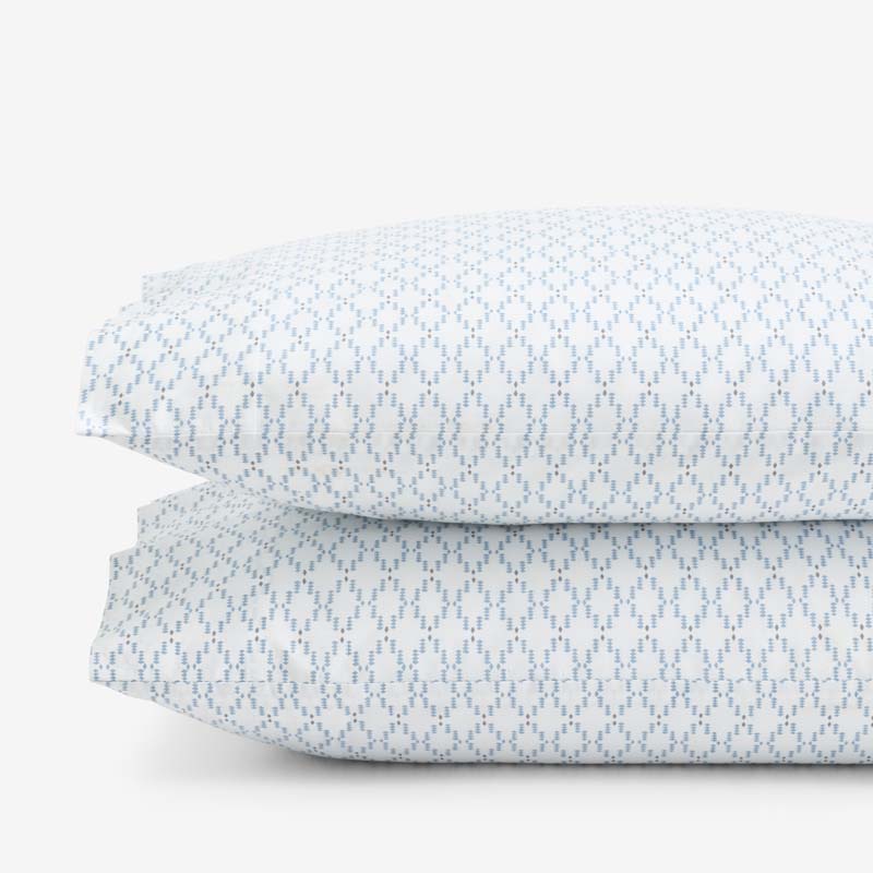 Feliciana Geo Garment Washed Cotton Percale Pillowcase Set