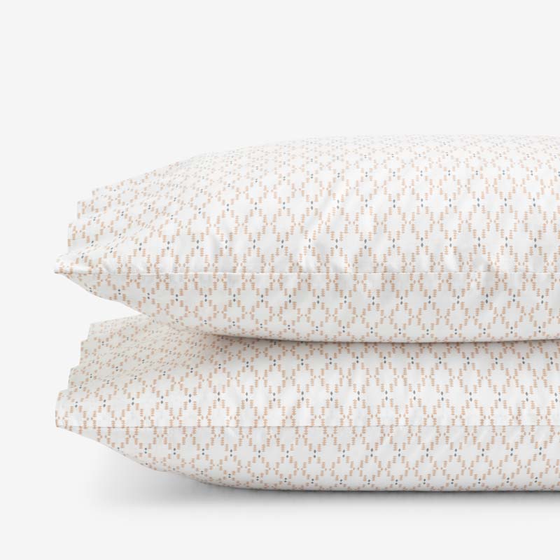 Feliciana Geo Garment Washed Cotton Percale Pillowcase Set