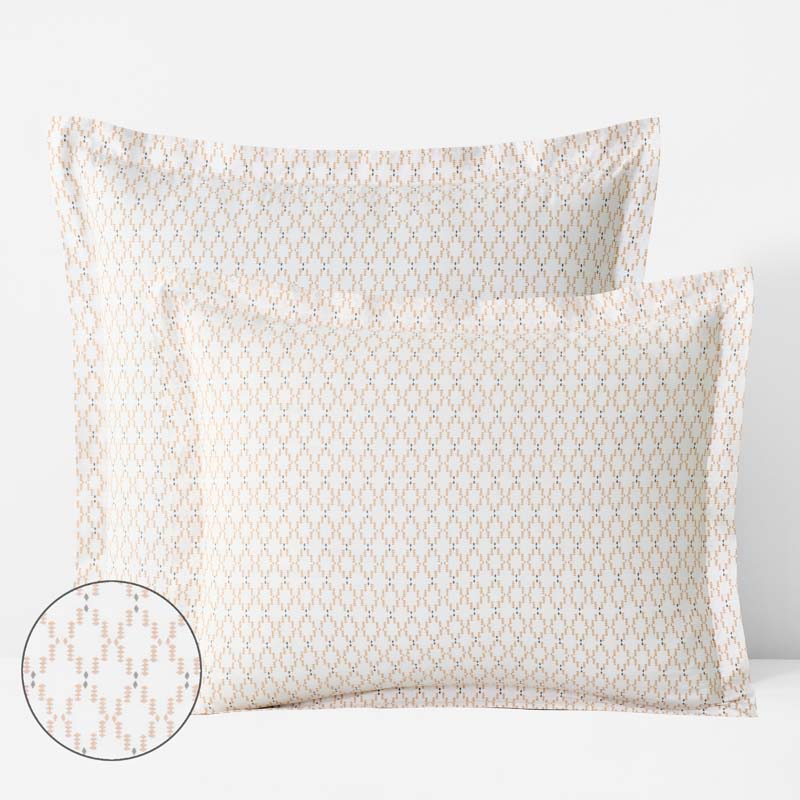 Feliciana Geo Garment Washed Cotton Percale Sham