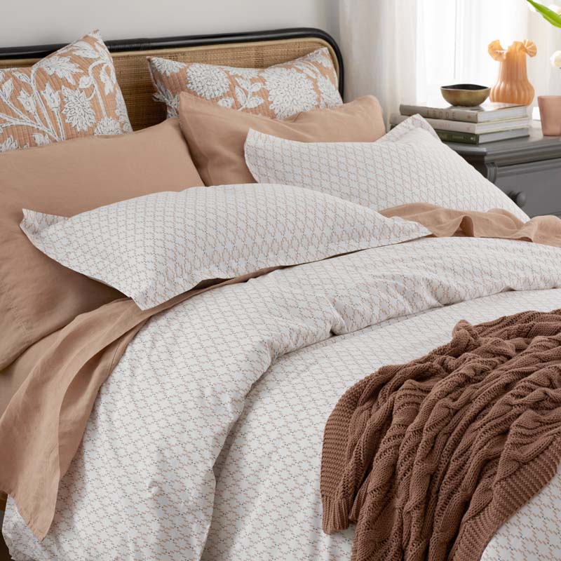 Feliciana Geo Garment Washed Cotton Percale Sham