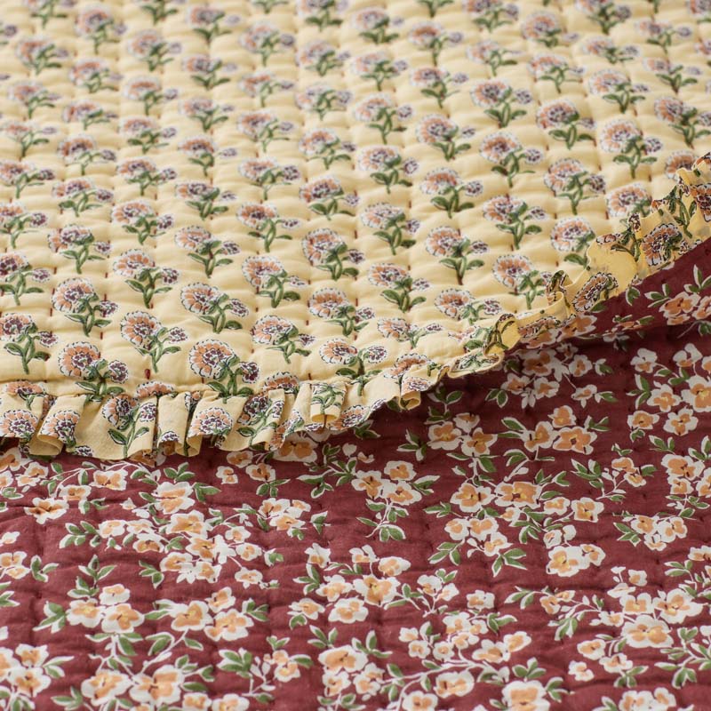 Suhana Reversible Ruffle Quilted Sham